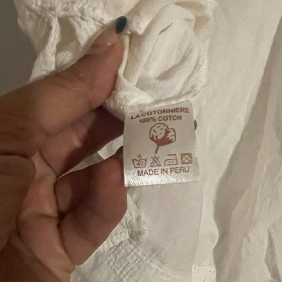 La Cotonniere Women's White Embroidered Long Sleeve Dress 3XL - Picture 10 of 13